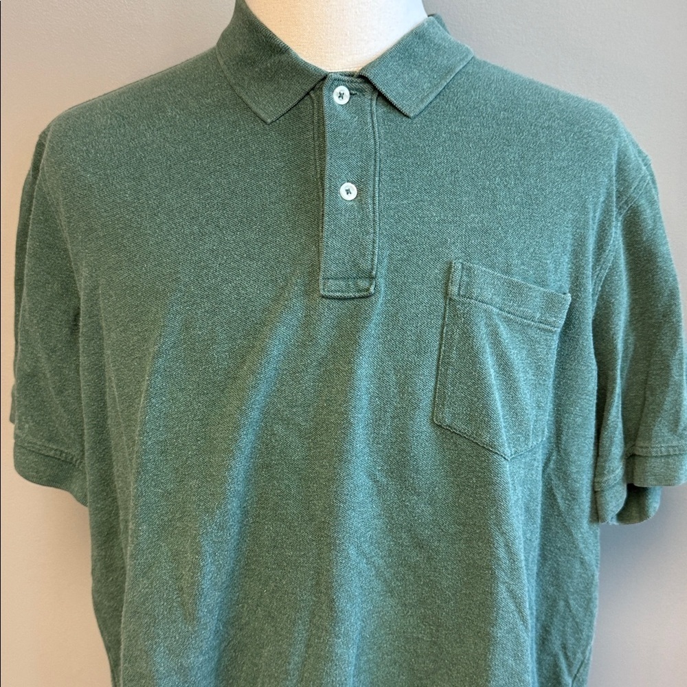 Lands' End Polo Shirt | 100% Cotton | Size XL | Green - Picture 3 of 7